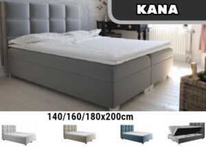 Lova “Kana” 140/160/180x200cm su patalynės dėžėmis + antčiužiniu
