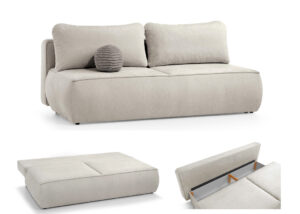 Minkšta sofa/sofa–lova su dėže patalynei „Davia”