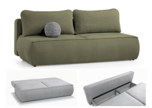 Minkšta sofa/sofa–lova su dėže patalynei „Davia”