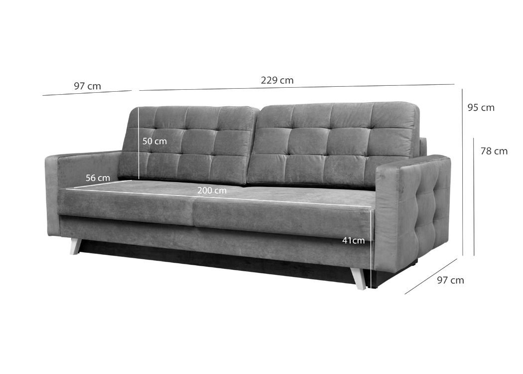Minkšta sofa/sofa–lova su dėže patalynei „Vega” - Image 4