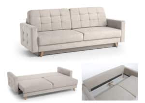 Minkšta sofa/sofa-lova „Vega” su dėže patalynei