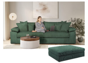 Minkšta didelė sofa „Soft & Cosy XL” 246 cm su pufu